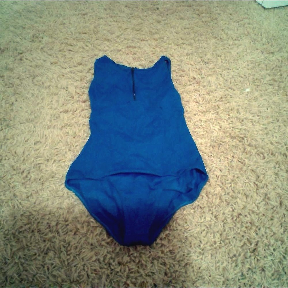Blue Open Back Leotard